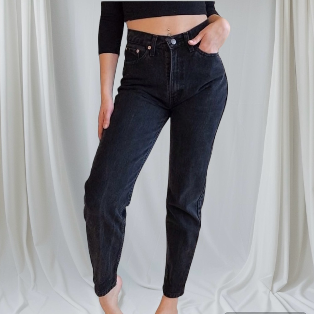 Jordache🖤90’s Vintage Deadstock NWT High Waist Jeans XS Black Denim